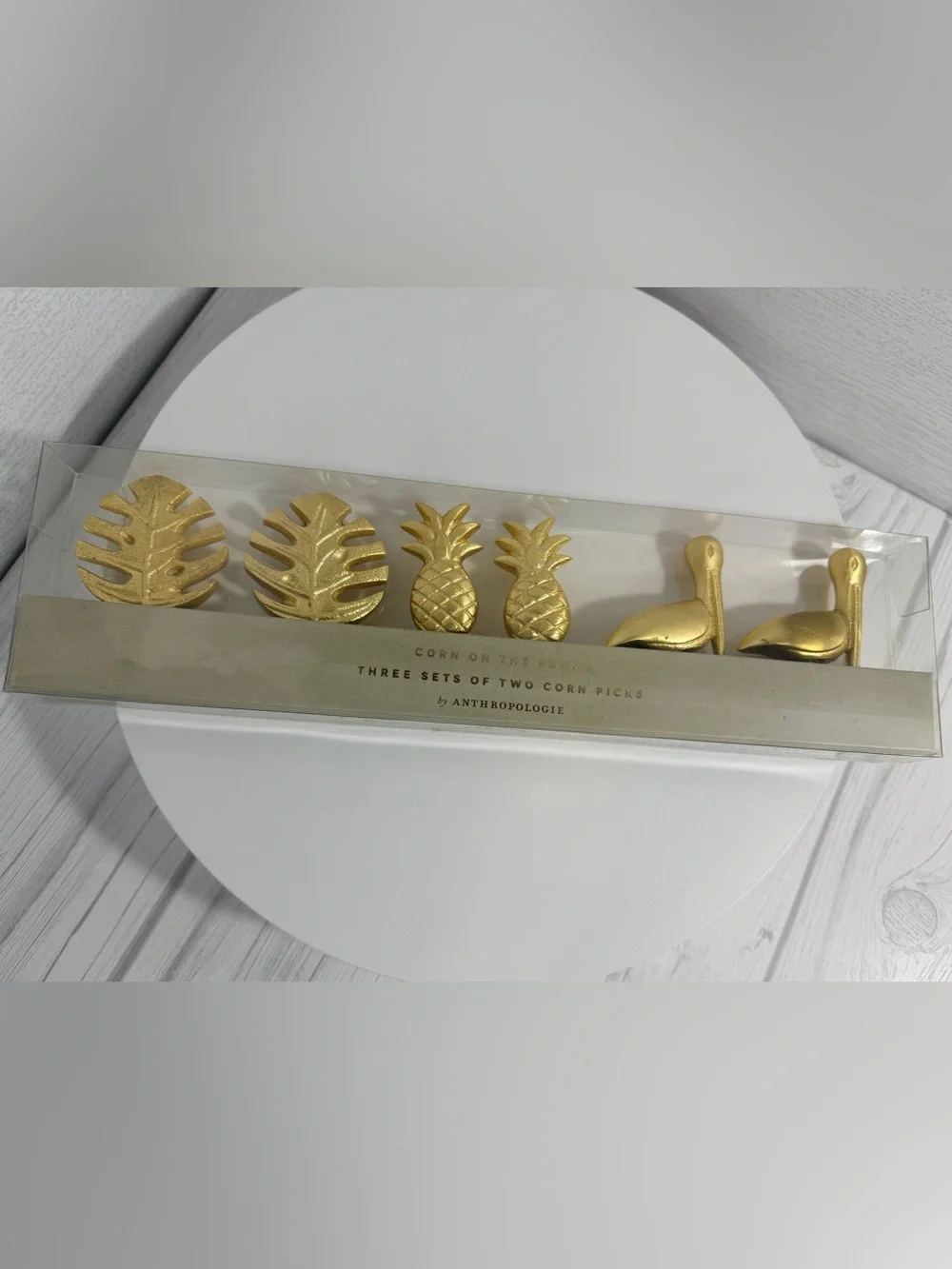 Anthropologie Selva Corn on the Cob Holders, Set of 3 Pairs — NIB $32